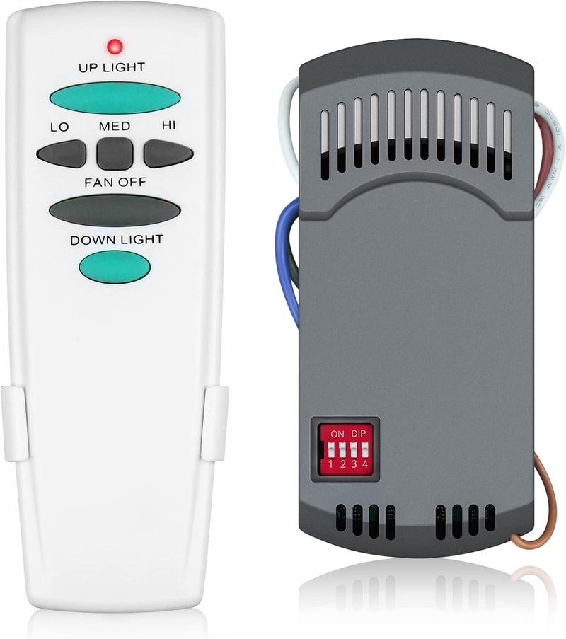 Prichor Universal Ceiling Fan Remote Control Kit, Replacement for Hampton Bay Harbor Breeze Hunter, Compatible with UC7078T UC7067RC CHQ7078T L3H2010FANHD Fan-HD6 FAN-28R, with Up/Down Light Control, Dimmable - Image 1
